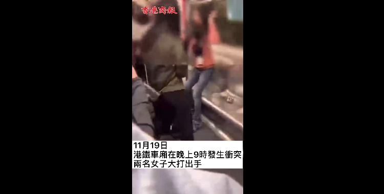 有片丨疑因高聲講電話起爭執 港鐵兩女子互摑扯頭髮