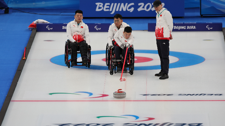 「冰立方」迎首場輪椅冰壺官方訓練 中外隊伍期待冬殘奧開幕