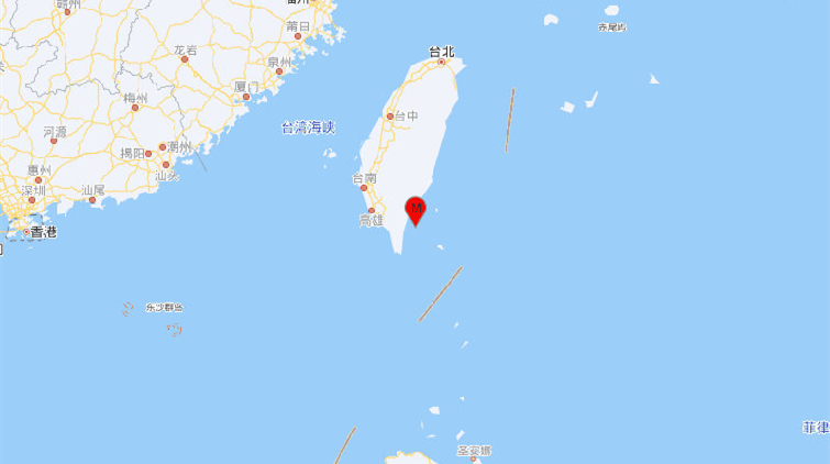 台灣台東縣海域發生5.0級地震 台媒稱台南地區有震感