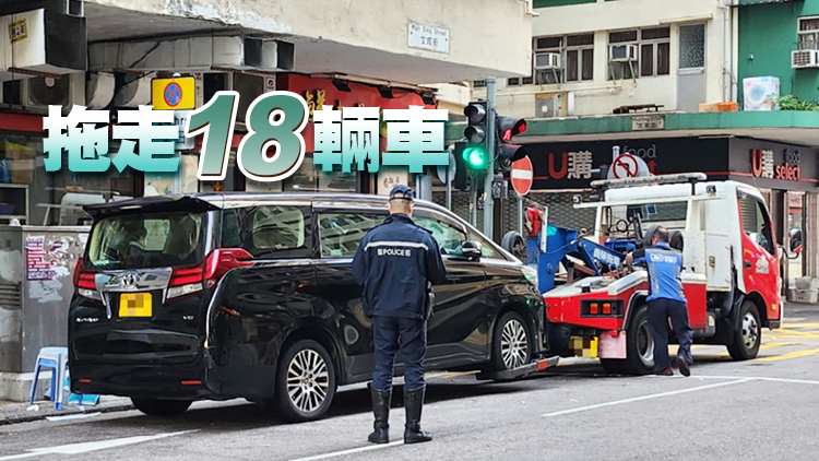 警方西九龍打擊違例泊車 發1750張牛肉乾