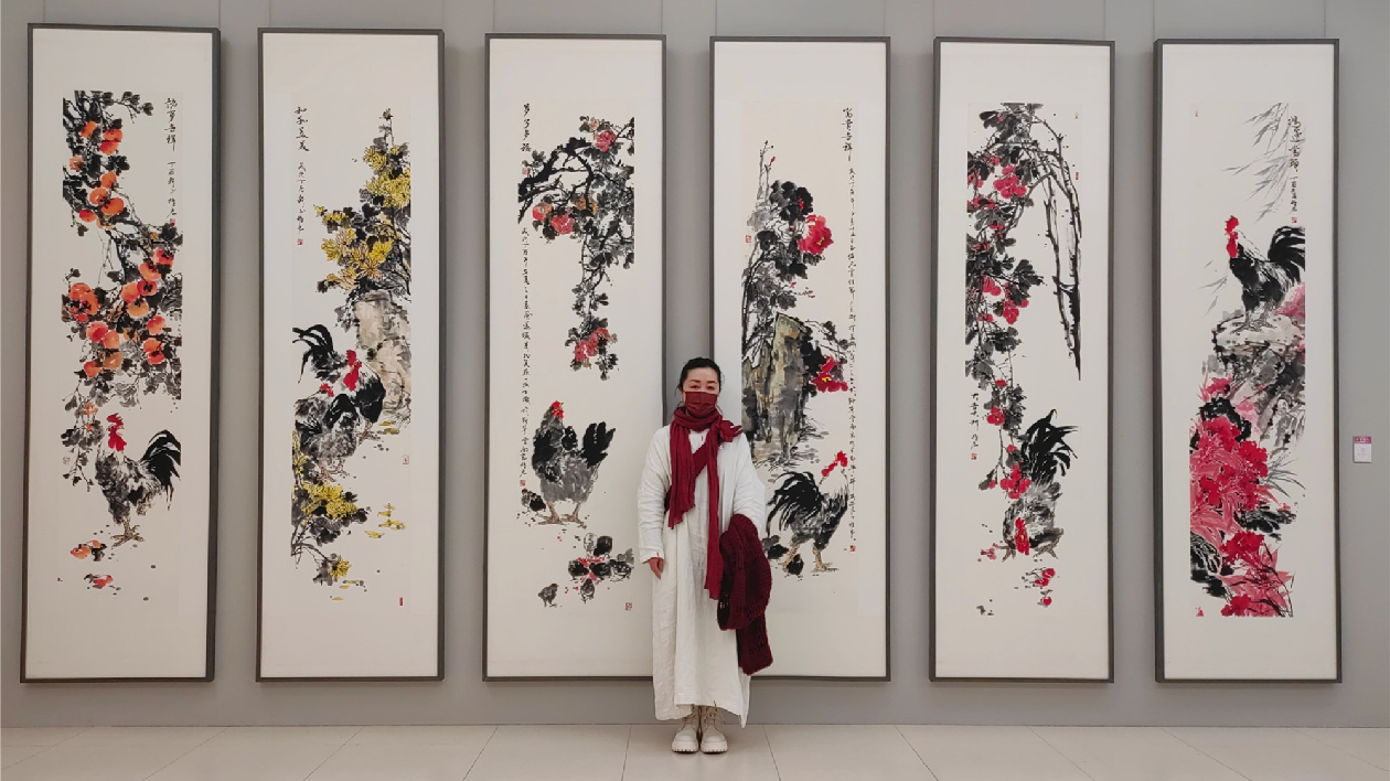 黑龍江龍江縣女畫家田雅君三組中國畫作品在「國展」參展