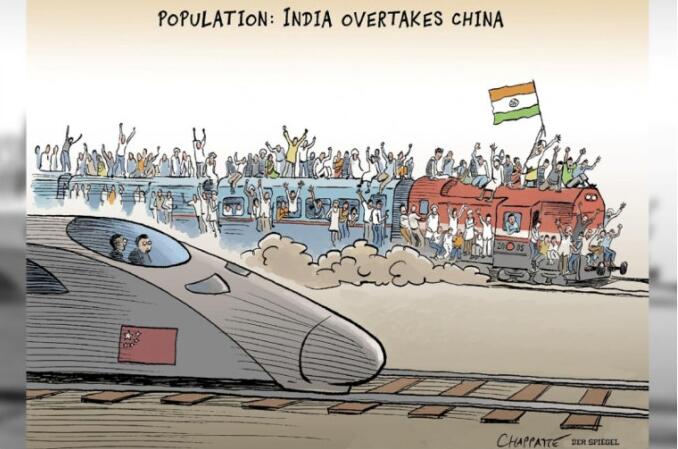 德媒漫畫「印度超越中國」 印度網友不高興了