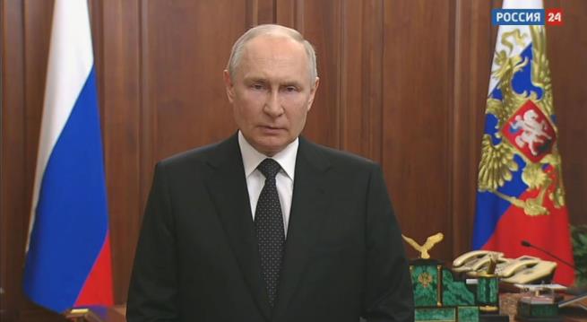 有片｜俄羅斯總統普京發表電視講話：將採取堅決手段恢復秩序