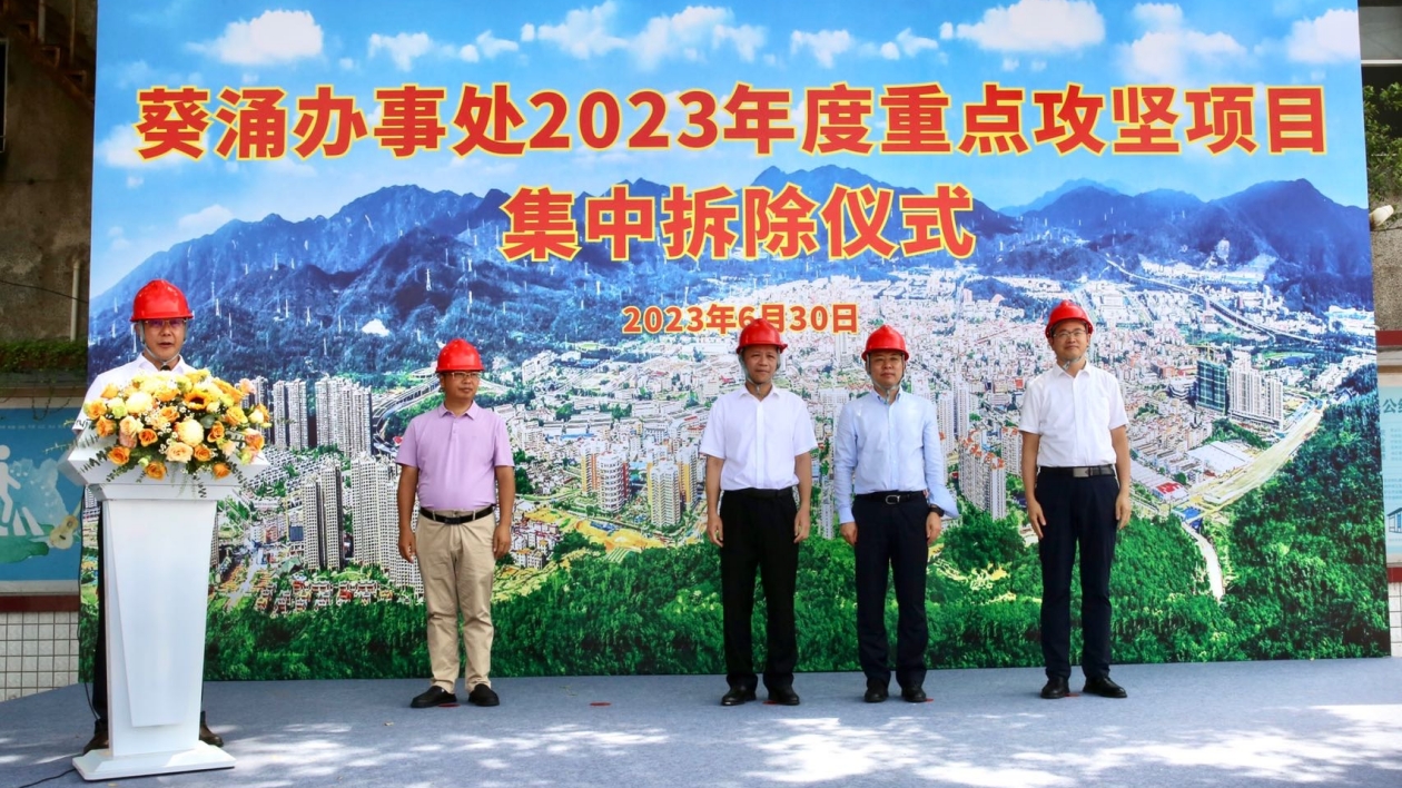 深圳葵涌舉行2023年度重點攻堅項目集中拆除行動