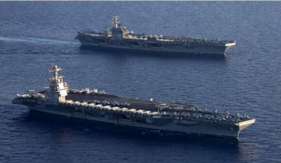 外媒：美國海軍在東地中海舉行雙航母演習