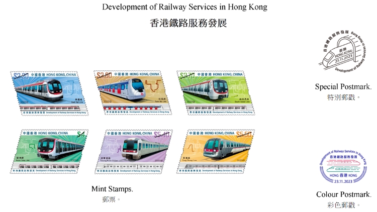 香港郵政發行「香港鐵路服務發展」特別郵票