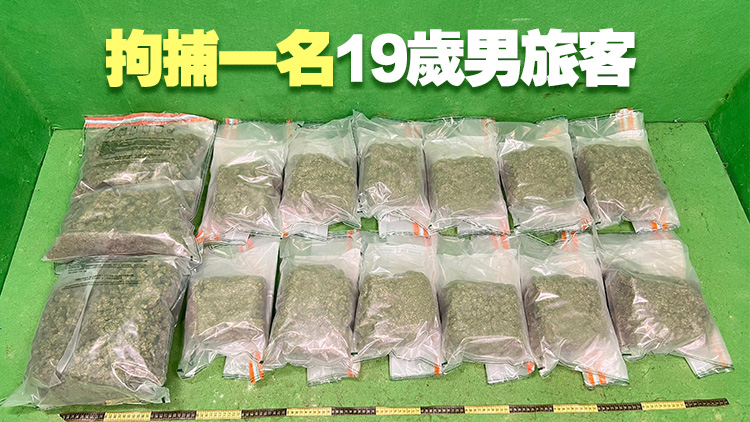 海關機場檢獲8.2公斤懷疑大麻花 市值約170萬元