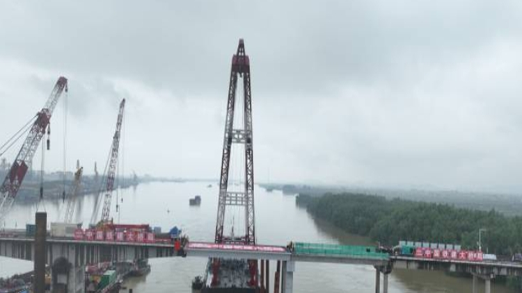 廣州南沙瀝心沙大橋架樑施工順利完成