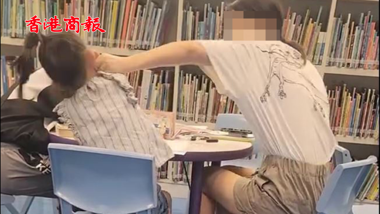 有片｜香港35歲女子在圖書館內打罵女兒被拘