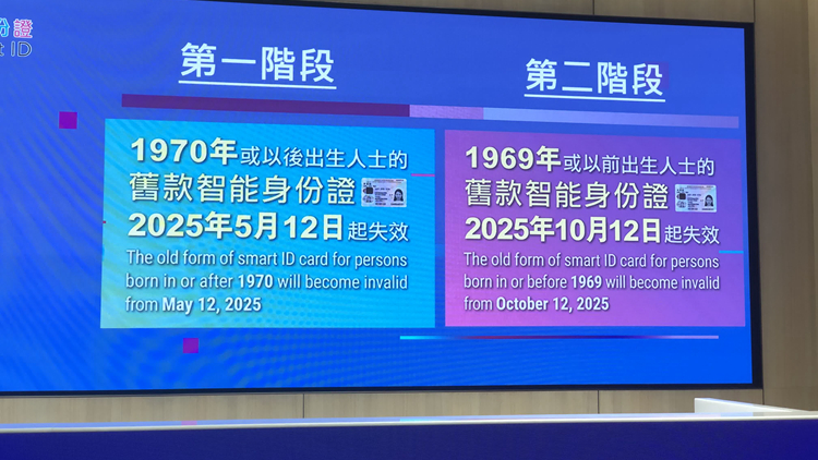 2018年11月26日前發出的舊款智能身份證將於2025年分兩階段失效