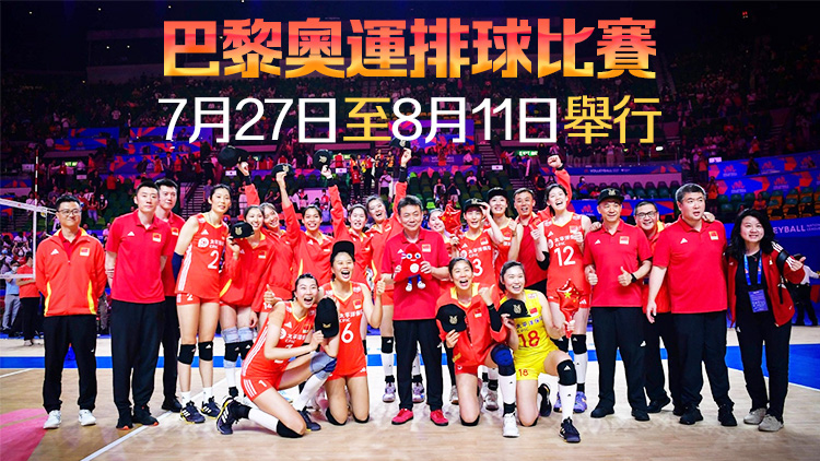 巴黎奧運會女子排球中法美塞同組 中國女排朱婷領銜25人大名單
