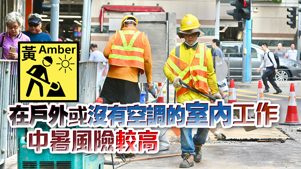 黃色工作暑熱警告生效 勞工處提醒僱主及僱員採取措施預防中暑