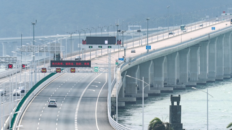 【來論】港珠澳大橋單日突破兩萬輛車次 跨境基建基石日益穩固