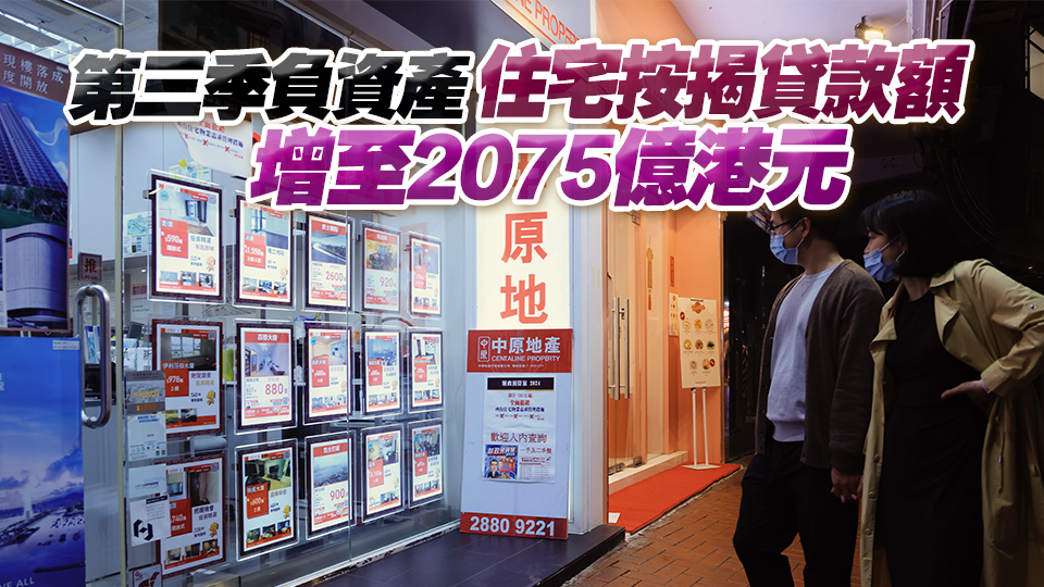 本港第三季負資產住宅按揭宗數逾4萬宗 近21年新高